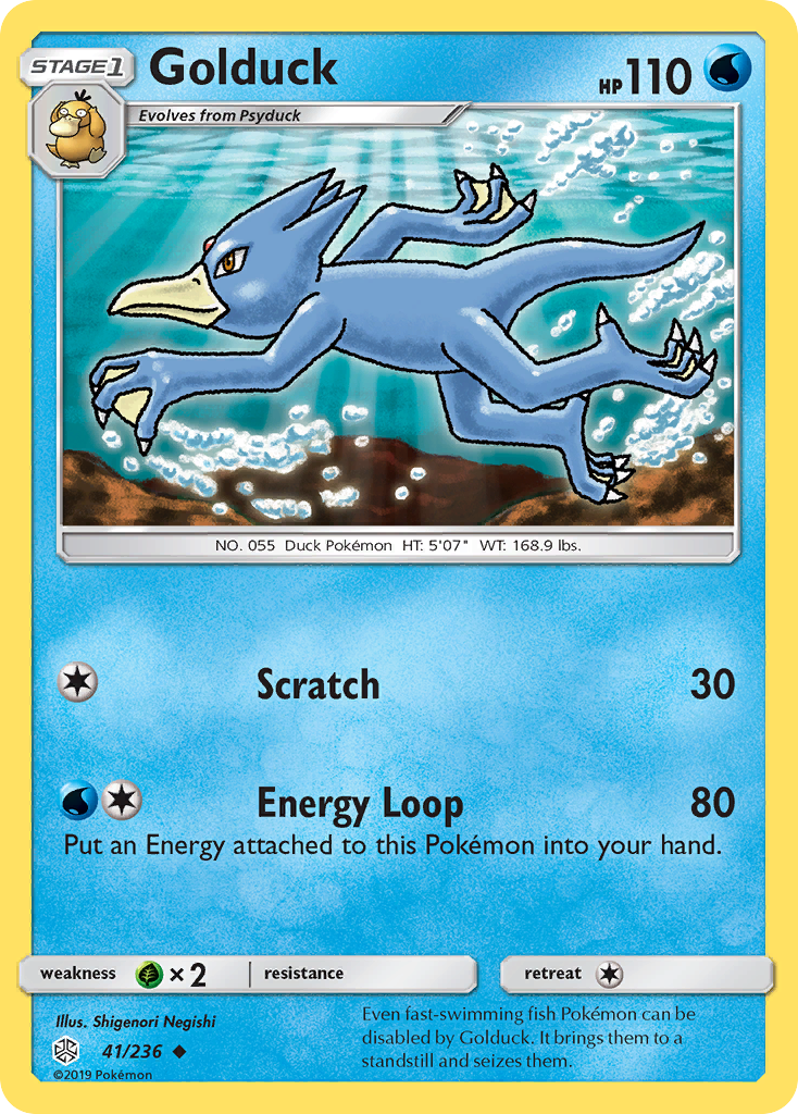 Golduck (41/236) [Sun & Moon: Cosmic Eclipse] | Black Swamp Games