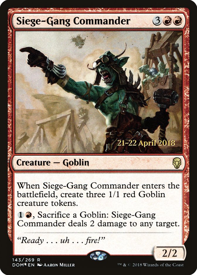 Siege-Gang Commander [Dominaria Prerelease Promos] | Black Swamp Games