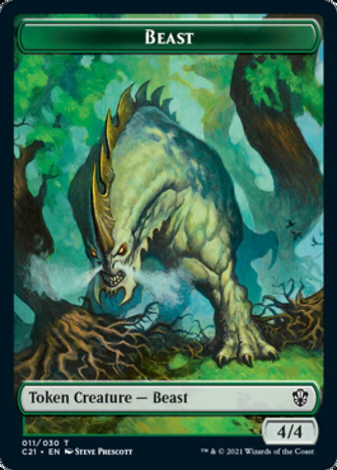 Beast (011) // Insect Double-Sided Token [Commander 2021 Tokens] | Black Swamp Games