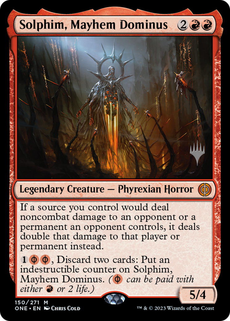 Solphim, Mayhem Dominus (Promo Pack) [Phyrexia: All Will Be One Promos] | Black Swamp Games
