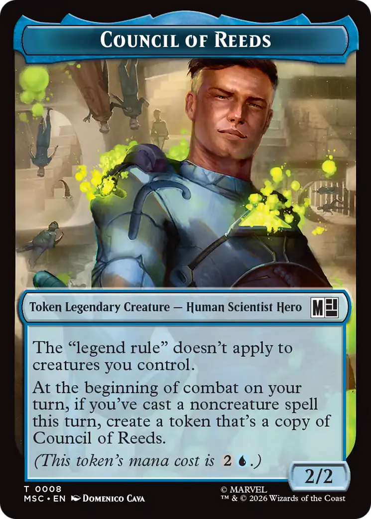 Council of Reeds (008) // Merfolk (006) Double-Sided Token [Marvel Super Heroes Commander Tokens] | Black Swamp Games