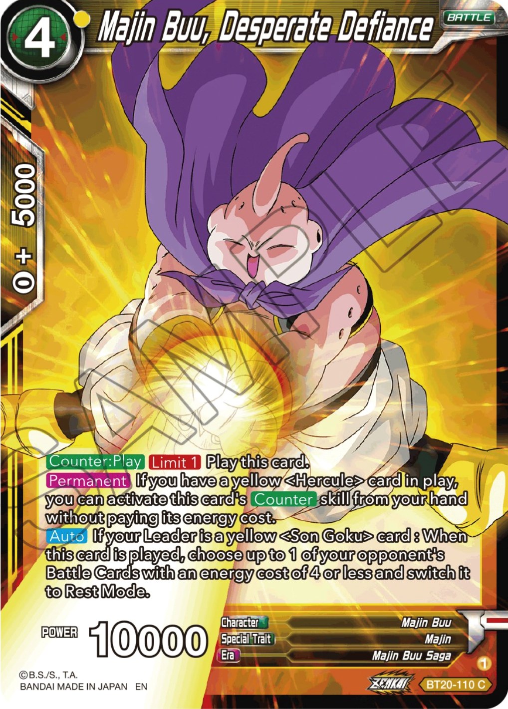 Majin Buu, Desperate Defiance (BT20-110) [Power Absorbed] | Black Swamp Games