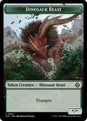 Dinosaur Beast // Dinosaur Double-Sided Token [The Lost Caverns of Ixalan Commander Tokens] | Black Swamp Games