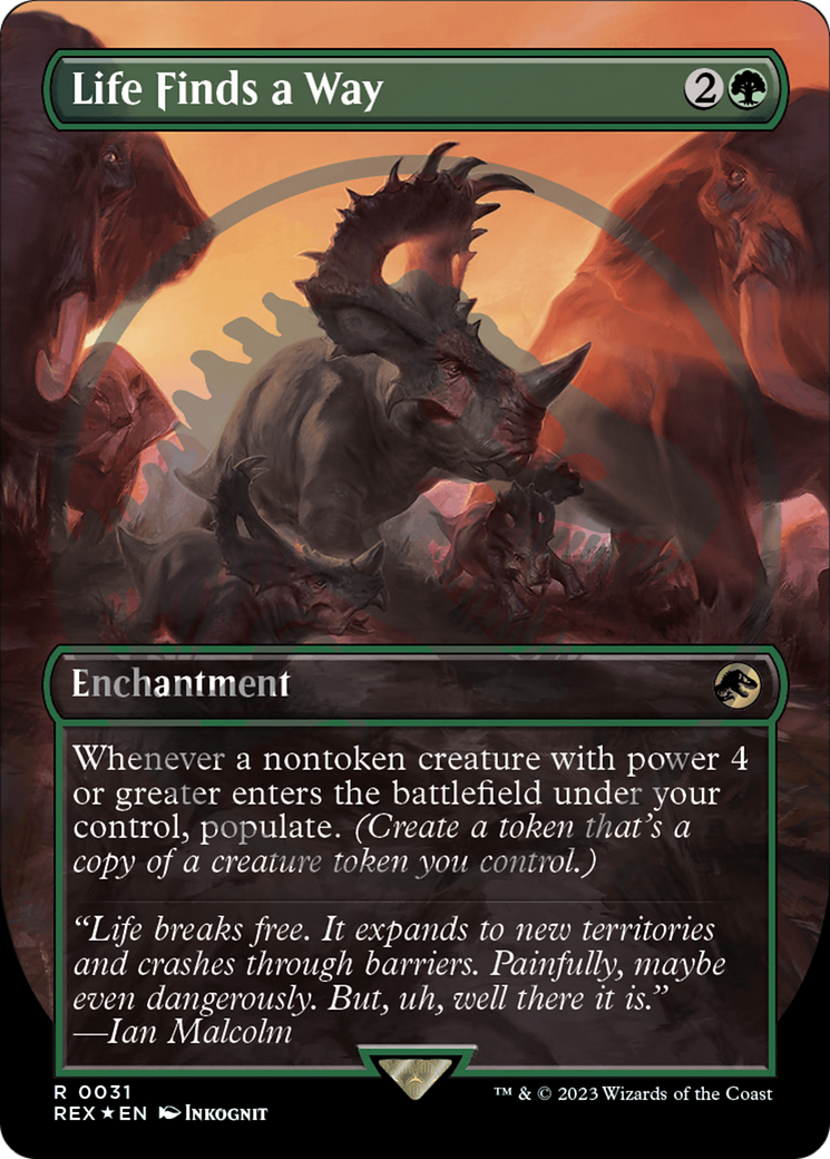 Life Finds a Way (Emblem) (Borderless) [Jurassic World Collection Tokens] | Black Swamp Games
