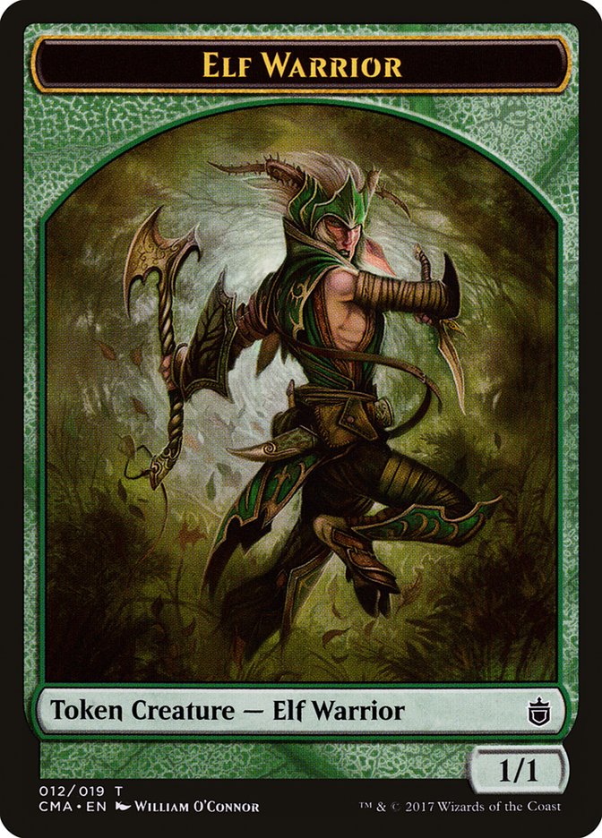 Elf Warrior Token [Commander Anthology Tokens] | Black Swamp Games