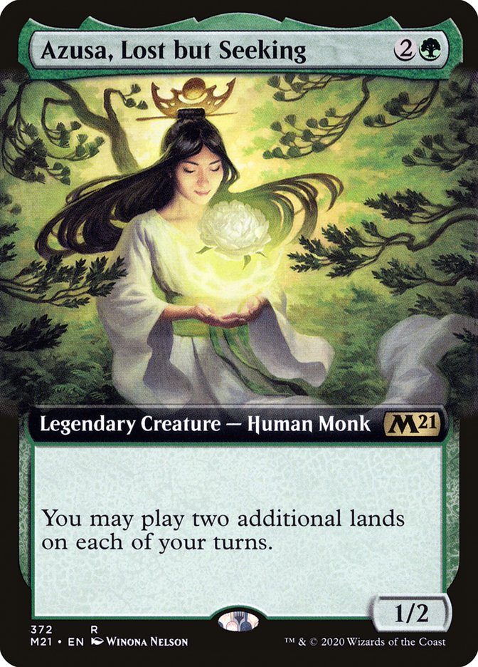 Azusa, Lost but Seeking (Extended Art) [Core Set 2021] | Black Swamp Games