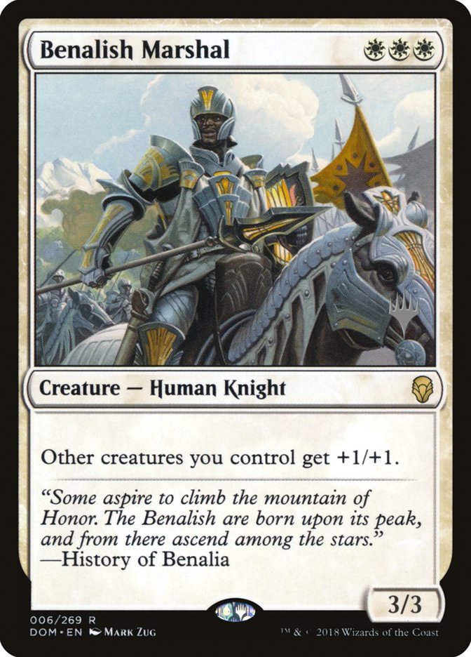 Benalish Marshal (Promo Pack) [Dominaria Promos] | Black Swamp Games