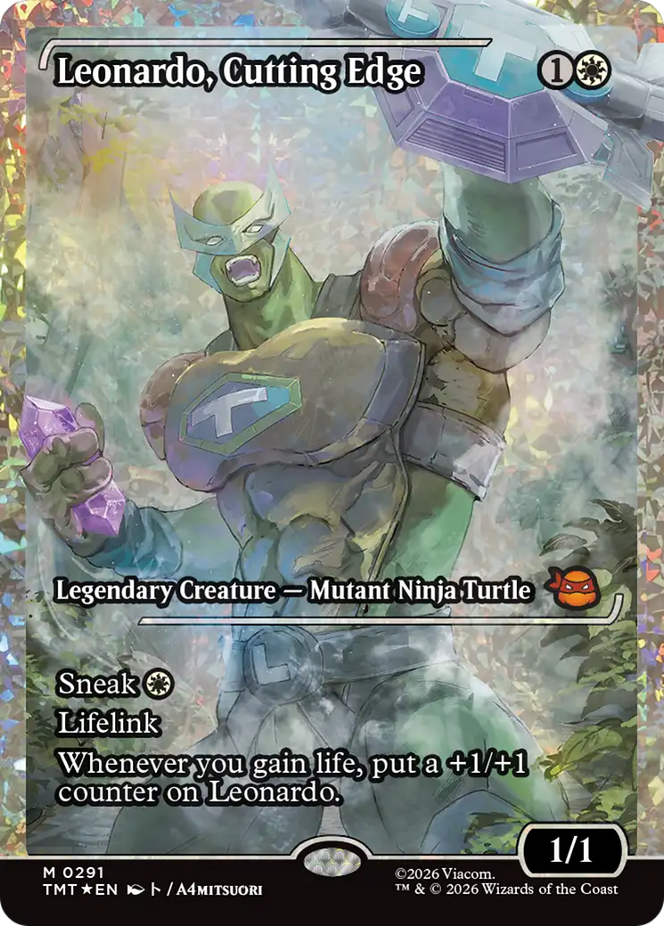 Leonardo, Cutting Edge (Showcase) (Fracture Foil) [Teenage Mutant Ninja Turtles] | Black Swamp Games