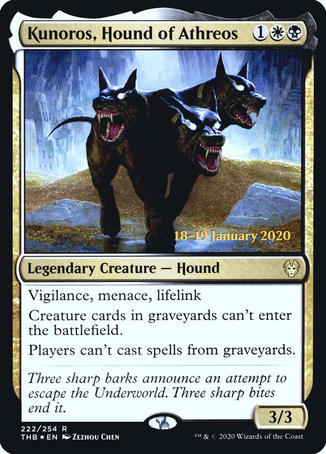 Kunoros, Hound of Athreos [Theros Beyond Death Prerelease Promos] | Black Swamp Games