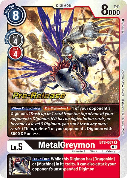 MetalGreymon [BT8-067] [New Awakening Pre-Release Cards] | Black Swamp Games