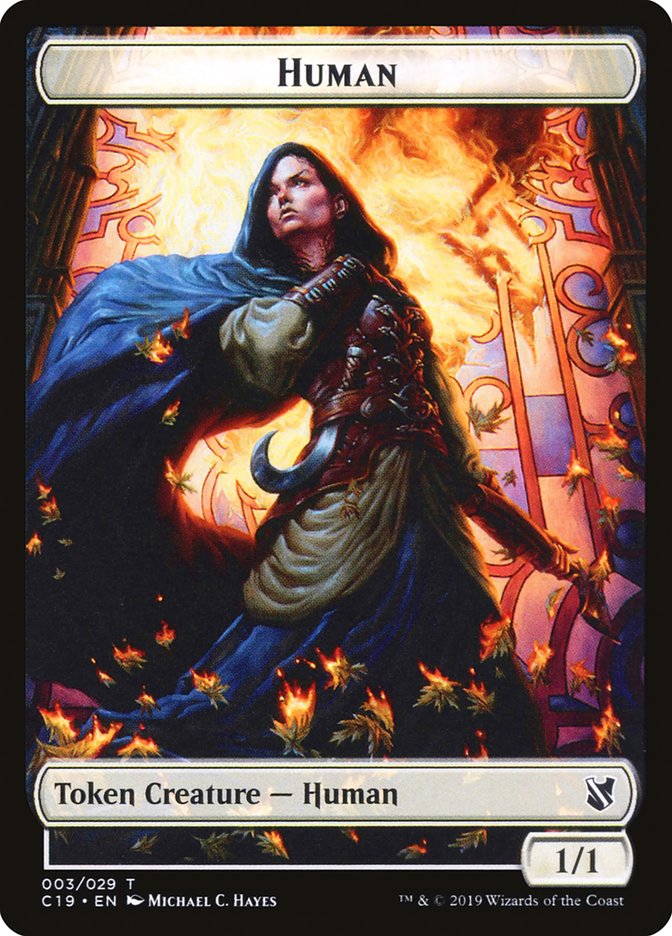 Spirit // Human Double-Sided Token [Commander 2019 Tokens] | Black Swamp Games