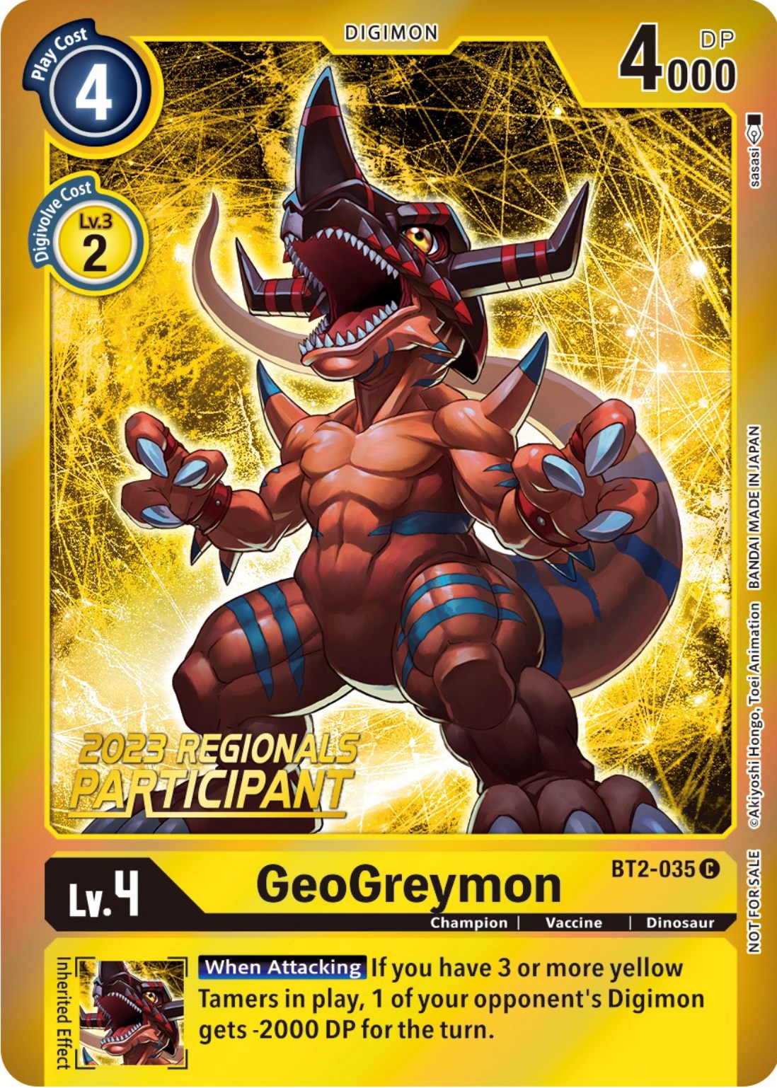 GeoGreymon [BT2-035] (2023 Regionals Participant) [Release Special Booster Promos] | Black Swamp Games