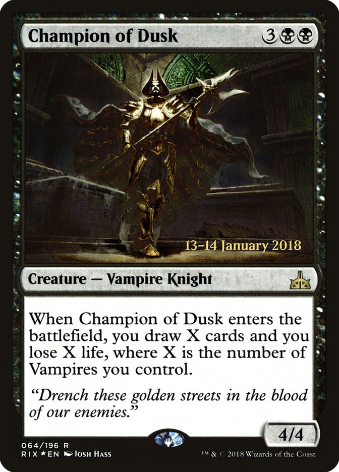 Champion of Dusk [Rivals of Ixalan Prerelease Promos] | Black Swamp Games