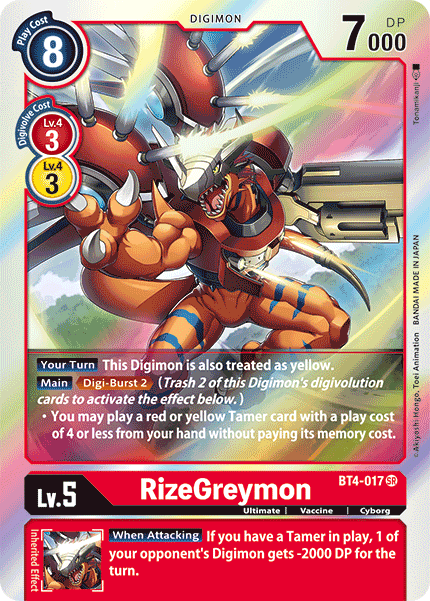 RizeGreymon [BT4-017] [Great Legend] | Black Swamp Games