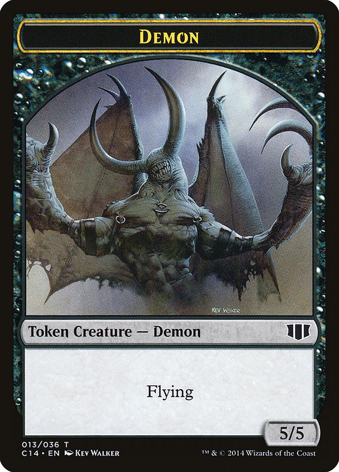 Demon (013/036) // Zombie (016/036) Double-Sided Token [Commander 2014 Tokens] | Black Swamp Games