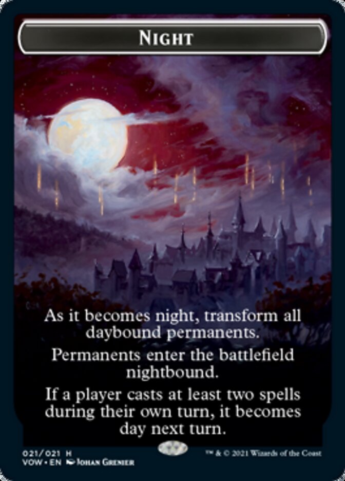 Day // Night Double-Sided Token [Innistrad: Crimson Vow Tokens] | Black Swamp Games