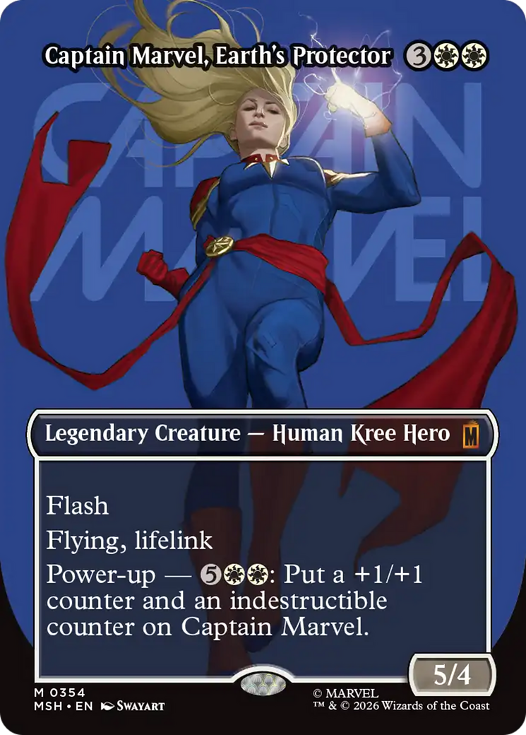Captain Marvel, Earth's Protector (Borderless) (0354) [Marvel Super Heroes] | Black Swamp Games