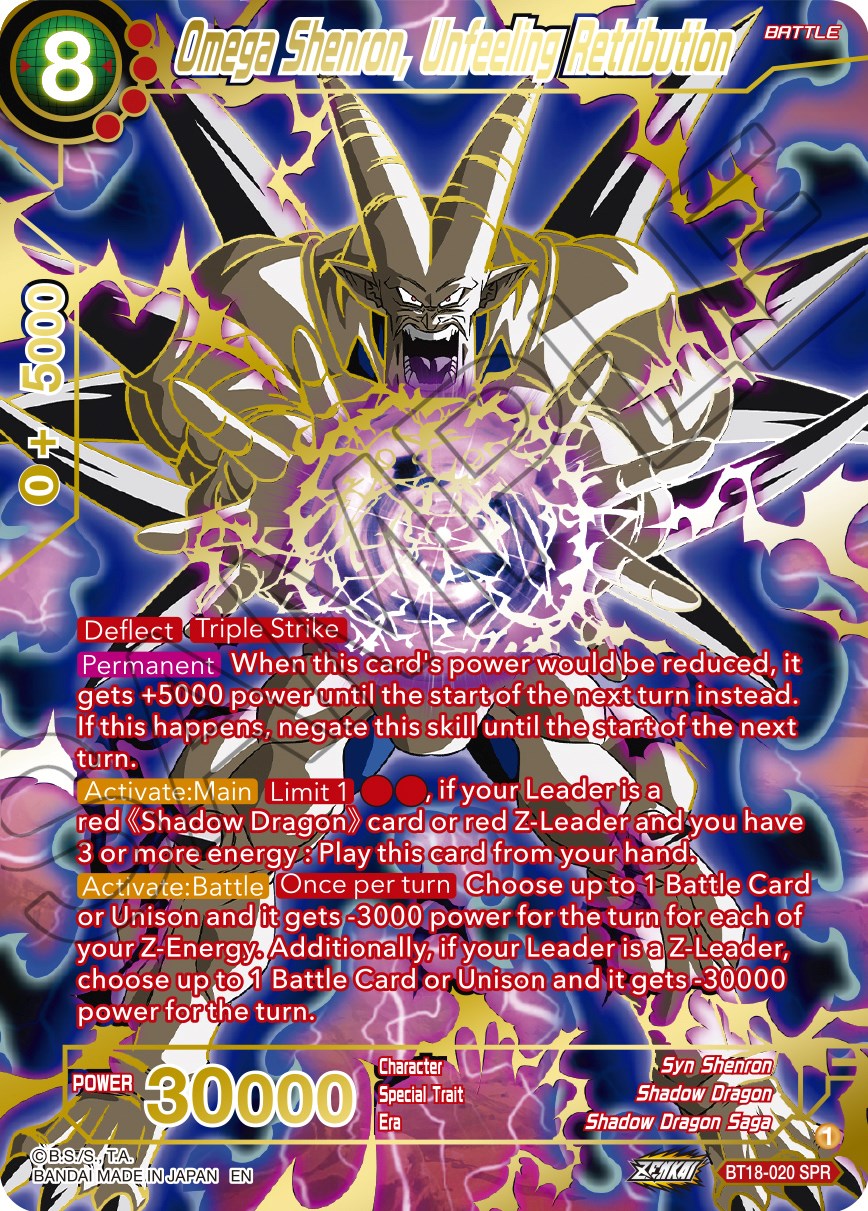 Omega Shenron, Unfeeling Retribution (SPR) (BT18-020) [Dawn of the Z-Legends] | Black Swamp Games