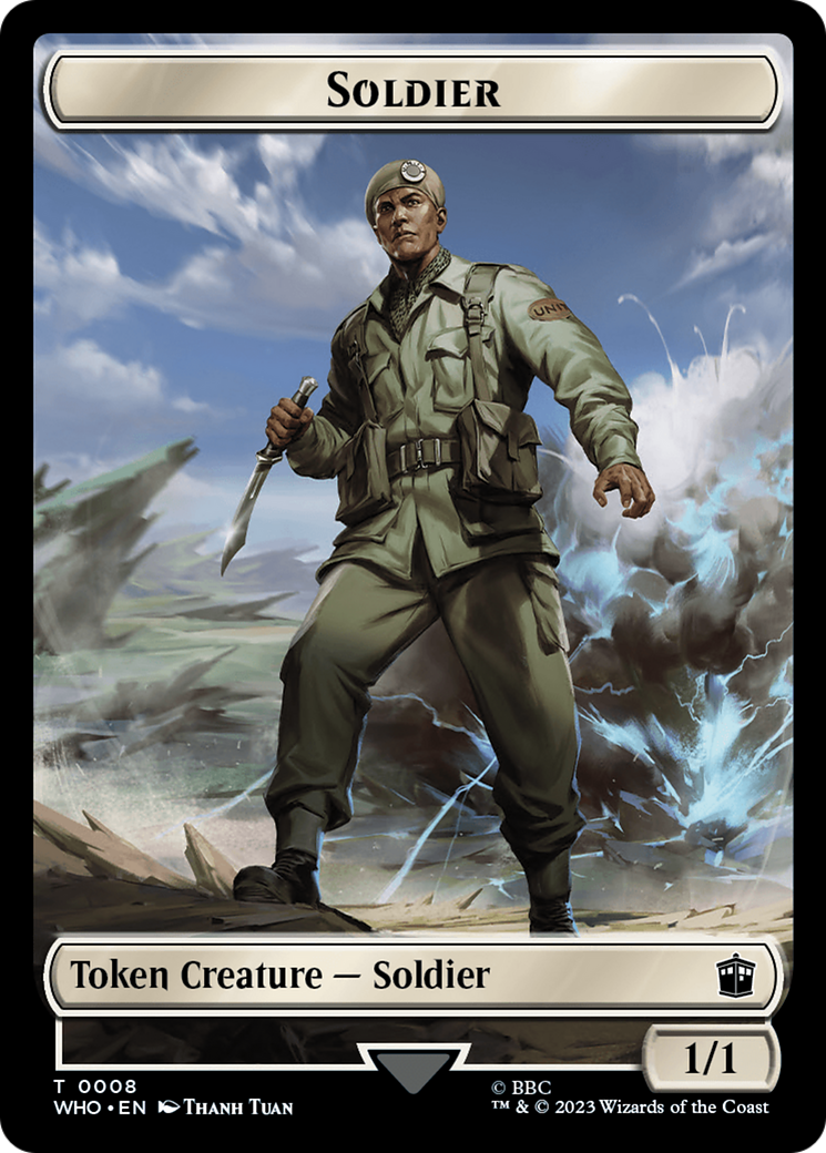 Soldier // Alien Warrior Double-Sided Token [Doctor Who Tokens] | Black Swamp Games