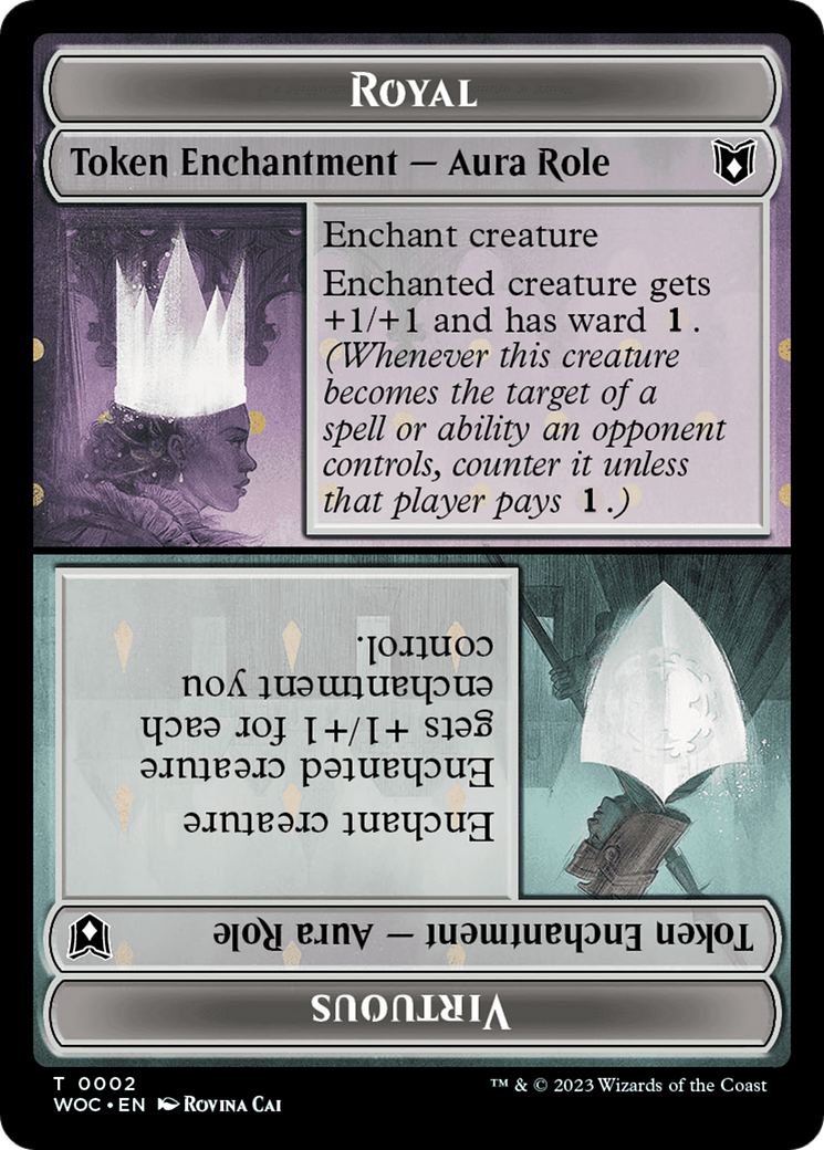 Copy // Royal Role / Virtuous Role Double-Sided Token [Wilds of Eldraine Commander Tokens] | Black Swamp Games