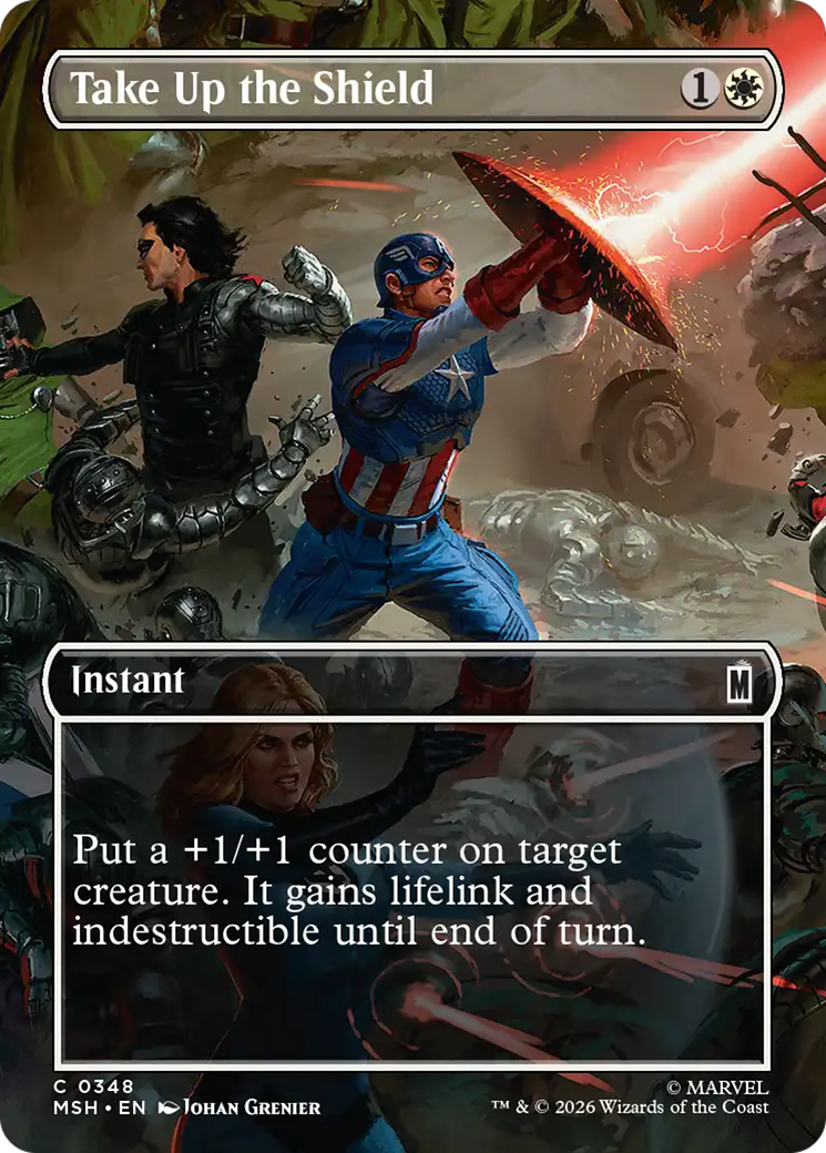 Take Up the Shield (Borderless) [Marvel Super Heroes] | Black Swamp Games