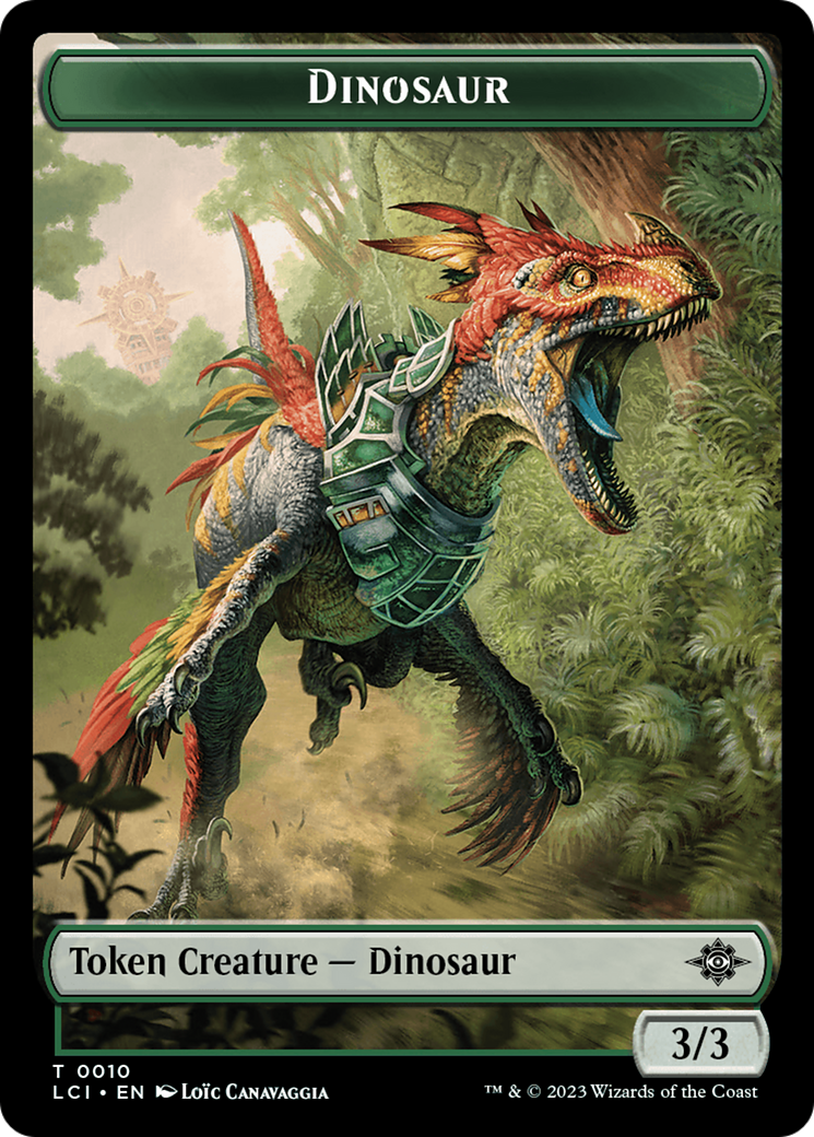 Gnome // Dinosaur (0010) Double-Sided Token [The Lost Caverns of Ixalan Tokens] | Black Swamp Games