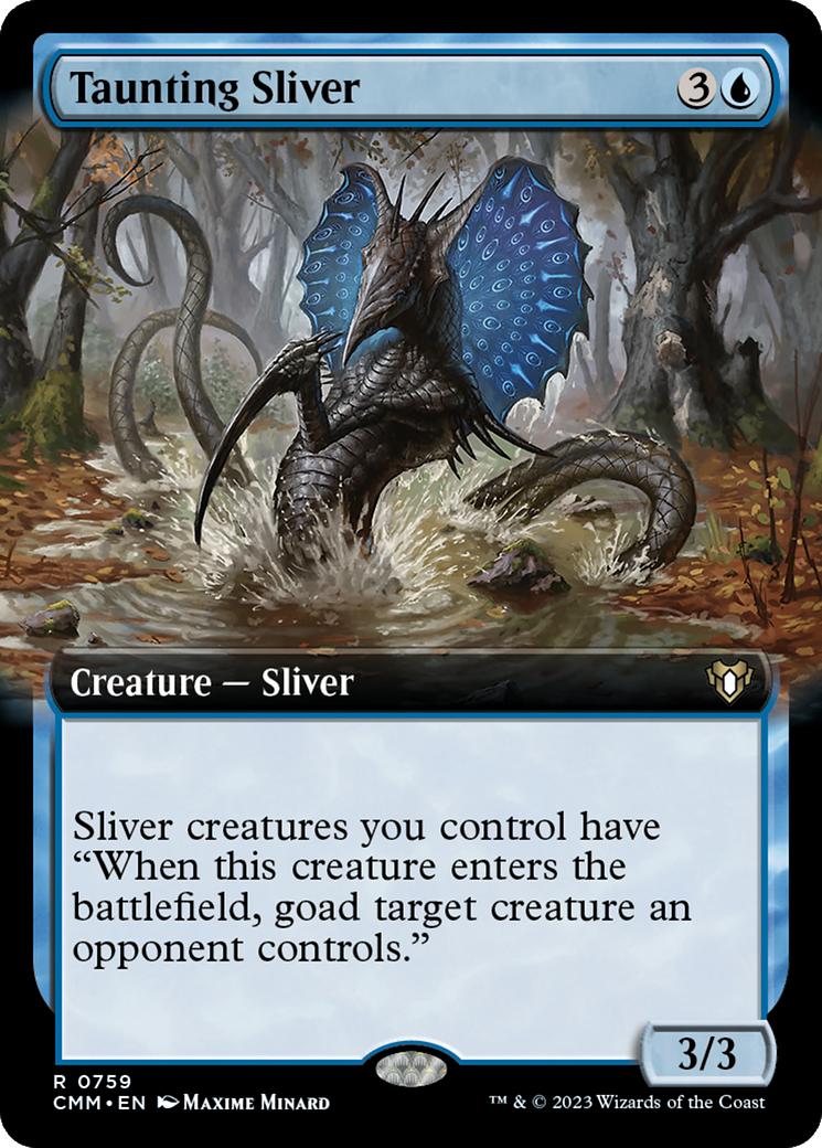 Taunting Sliver (Extended Art) [Commander Masters] | Black Swamp Games