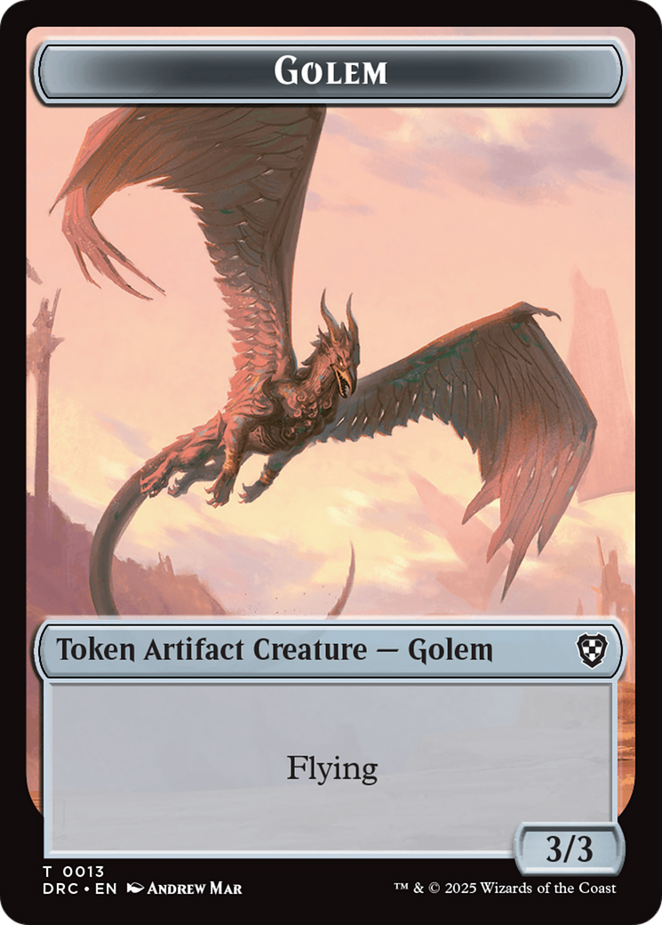 Construct // Golem (0013) Double-Sided Token [Aetherdrift Commander Tokens] | Black Swamp Games