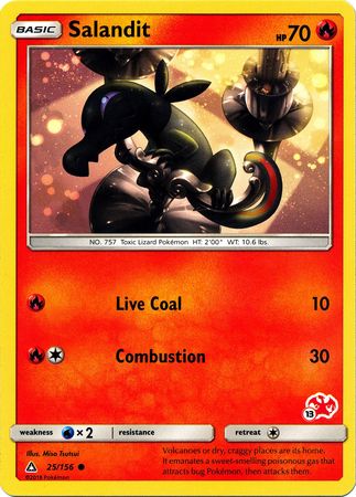 Salandit (25/156) (Charizard Stamp #13) [Battle Academy 2020] | Black Swamp Games