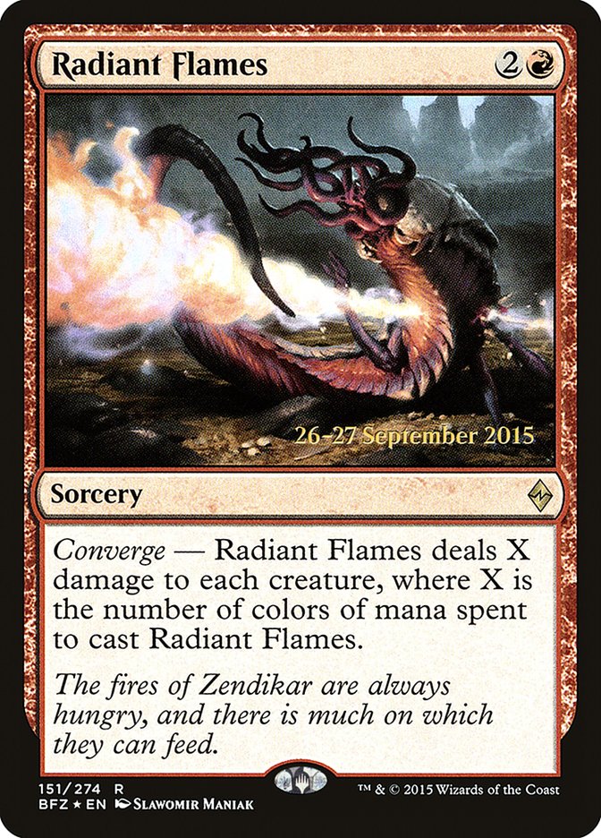 Radiant Flames [Battle for Zendikar Prerelease Promos] | Black Swamp Games