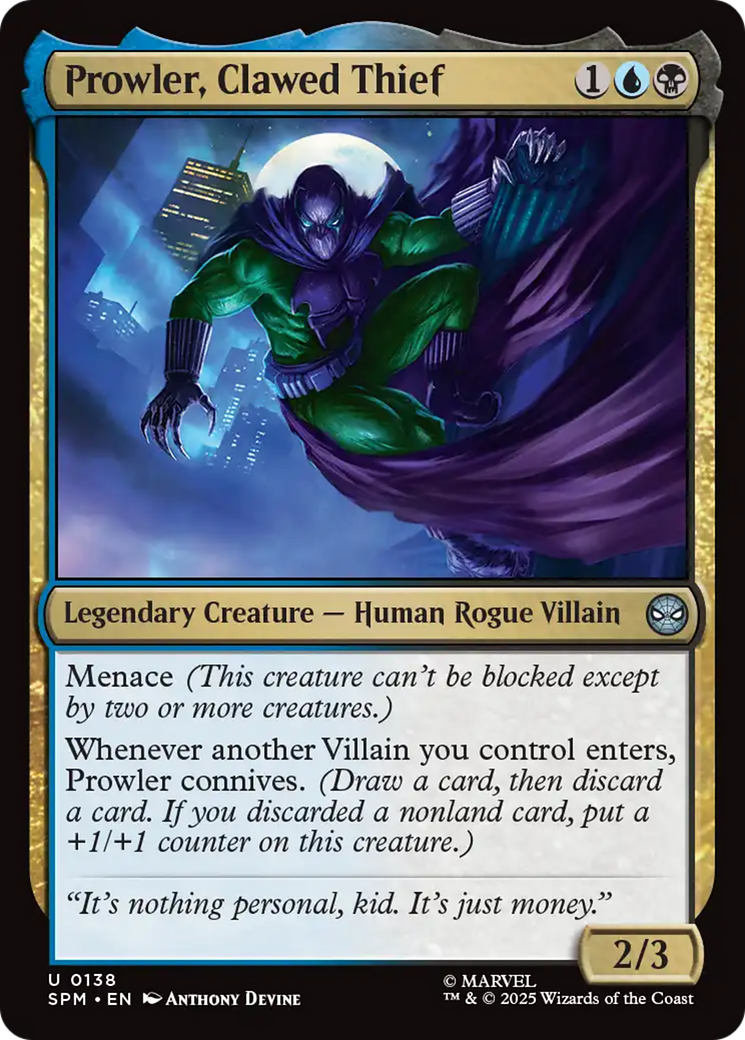 Prowler, Clawed Thief [Marvel's Spider-Man] | Black Swamp Games