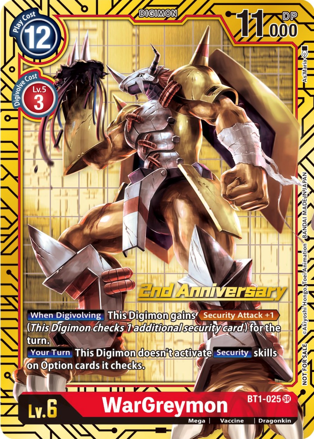 WarGreymon [BT1-025] (2nd Anniversary Card Set) [Release Special Booster Promos] | Black Swamp Games