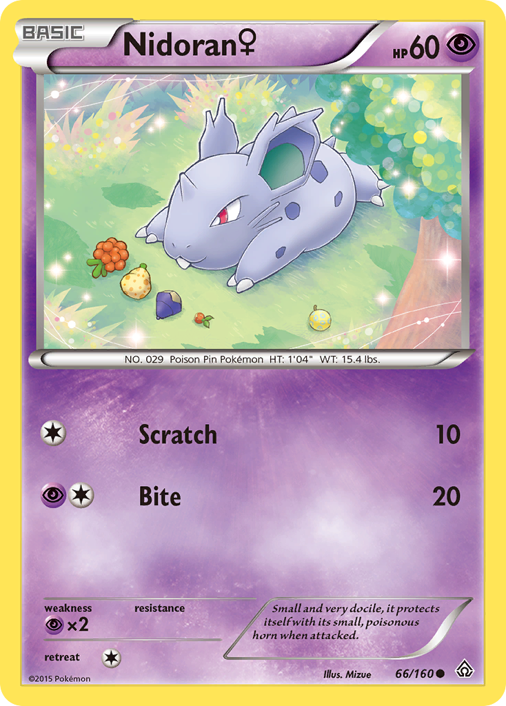 Nidoran (66/160) (Female) [XY: Primal Clash] | Black Swamp Games