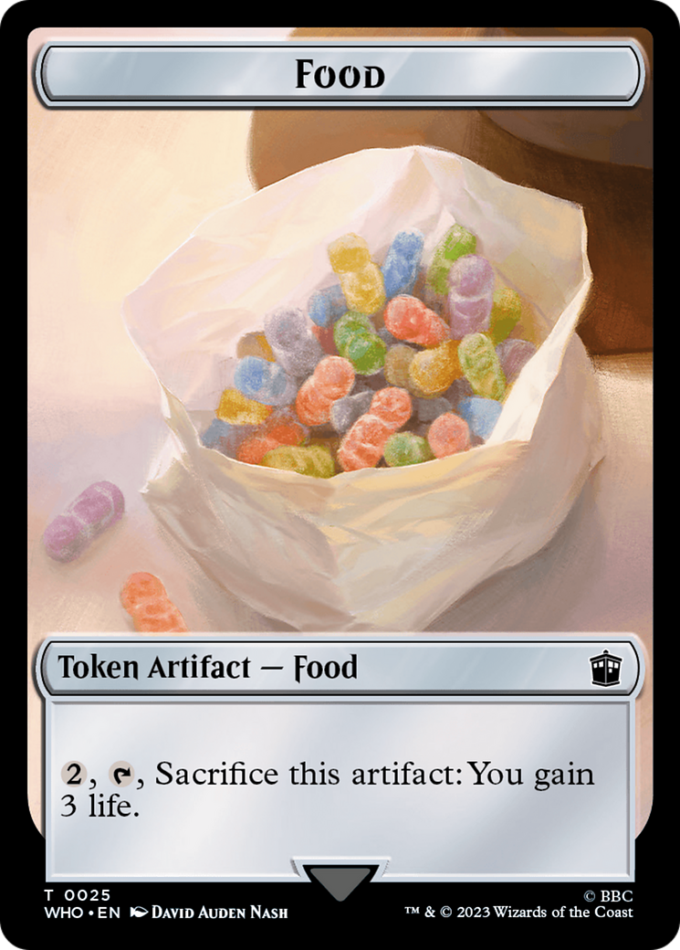Soldier // Food (0025) Double-Sided Token [Doctor Who Tokens] | Black Swamp Games