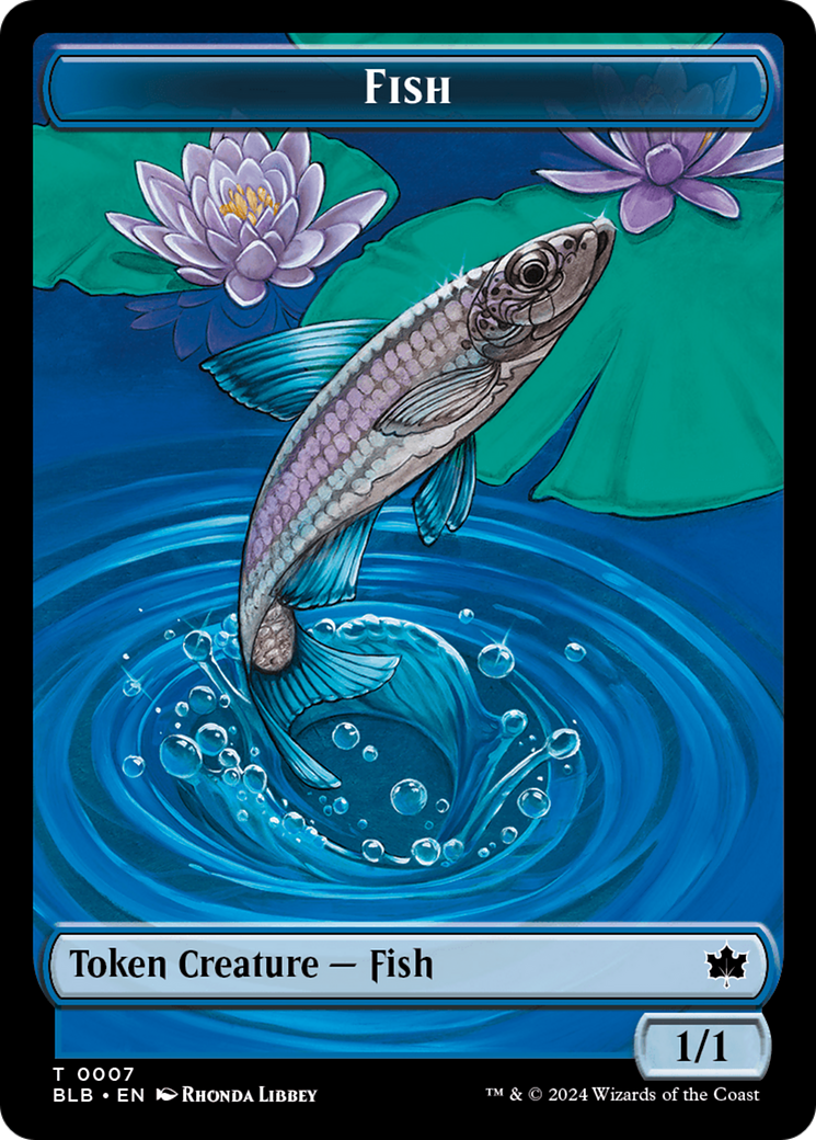 Fish (BLB) // Kobolds of Kher Keep (MKC) Double-Sided Token [The List] | Black Swamp Games