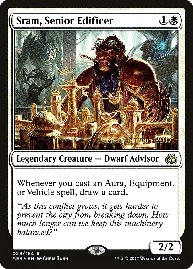 Sram, Senior Edificer [Aether Revolt Prerelease Promos] | Black Swamp Games