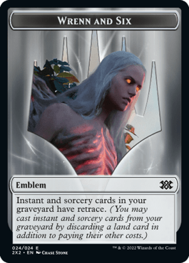 Wrenn and Six Emblem // Monk Double-Sided Token [Double Masters 2022 Tokens] | Black Swamp Games
