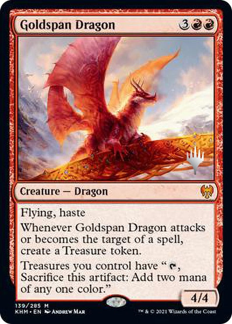 Goldspan Dragon (Promo Pack) [Kaldheim Promos] | Black Swamp Games