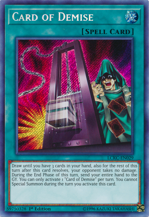 Card of Demise [LCKC-EN029] Secret Rare | Black Swamp Games