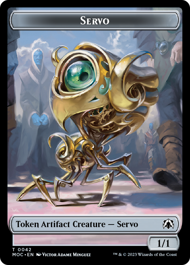 Feather // Servo Double-Sided Token [March of the Machine Commander Tokens] | Black Swamp Games