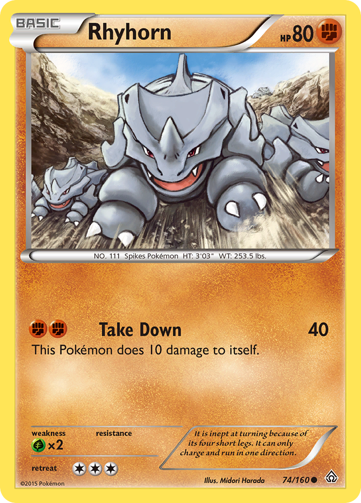 Rhyhorn (74/160) [XY: Primal Clash] | Black Swamp Games