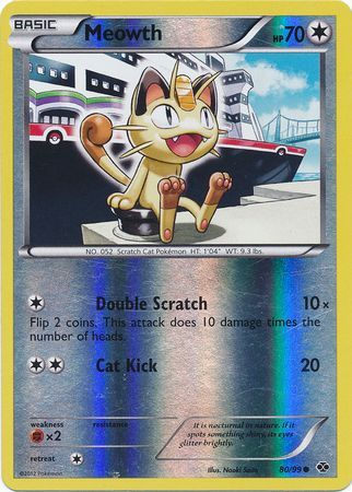 Meowth (80/99) (Mirror Reverse Holo) [Black & White: Next Destinies] | Black Swamp Games