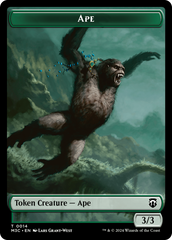 Ape (Ripple Foil) // Plant Double-Sided Token [Modern Horizons 3 Commander Tokens] | Black Swamp Games
