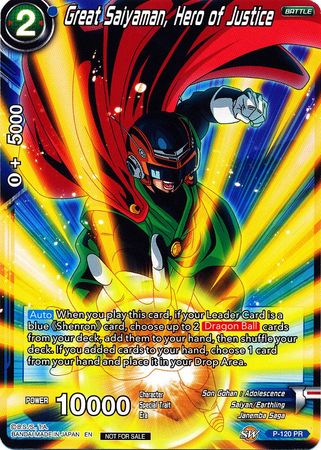 Great Saiyaman, Hero of Justice (Power Booster) (P-120) [Promotion Cards] | Black Swamp Games