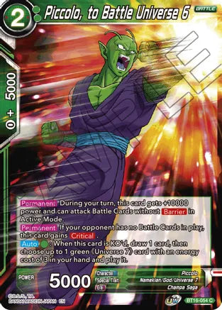 Piccolo, to Battle Universe 6 (BT16-054) [Realm of the Gods] | Black Swamp Games