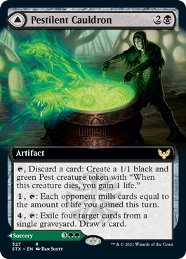 Pestilent Cauldron // Restorative Burst (Extended Art) [Strixhaven: School of Mages] | Black Swamp Games