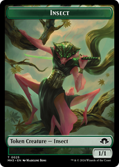 Beast (0015) (Ripple Foil) // Insect (0025) Double-Sided Token [Modern Horizons 3 Commander Tokens] | Black Swamp Games
