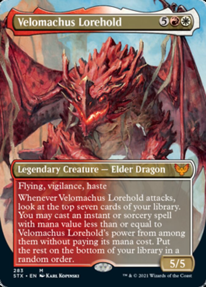 Velomachus Lorehold (Borderless Alternate Art) [Strixhaven: School of Mages] | Black Swamp Games