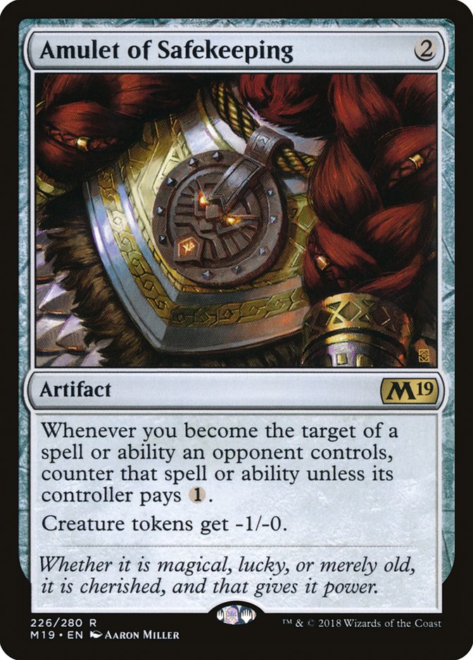Amulet of Safekeeping [Core Set 2019] | Black Swamp Games