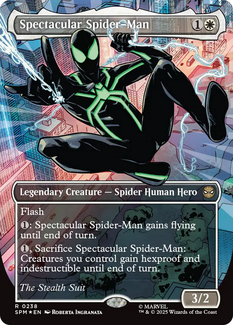 Spectacular Spider-Man (0238) (Borderless) (Textured Foil) [Marvel's Spider-Man] | Black Swamp Games